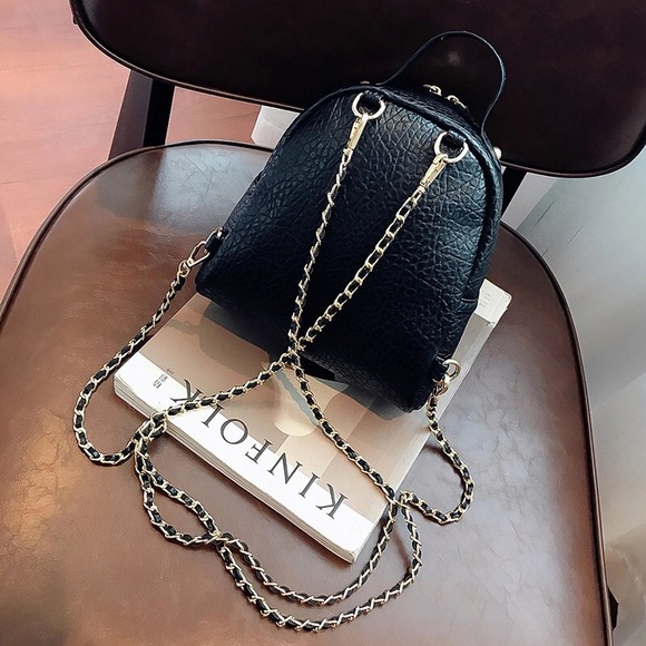 🔥RESTOCKED🔥Mini Leather Backpack Chain Purse - Picture 6 of 6